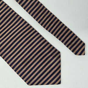 BROOKS BROTHERS MAKERS VINTAGE SILK TIE BLUE ORANGE MICRO STRIPE 3.75" X 56"